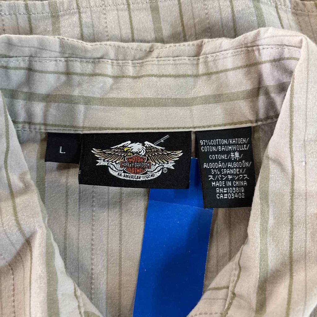 Harley Davidson Size L green and tan Preloved Jacket