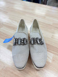 Karl Lagerfeld Size 7 Beige Mesh Leather Preloved Sandals