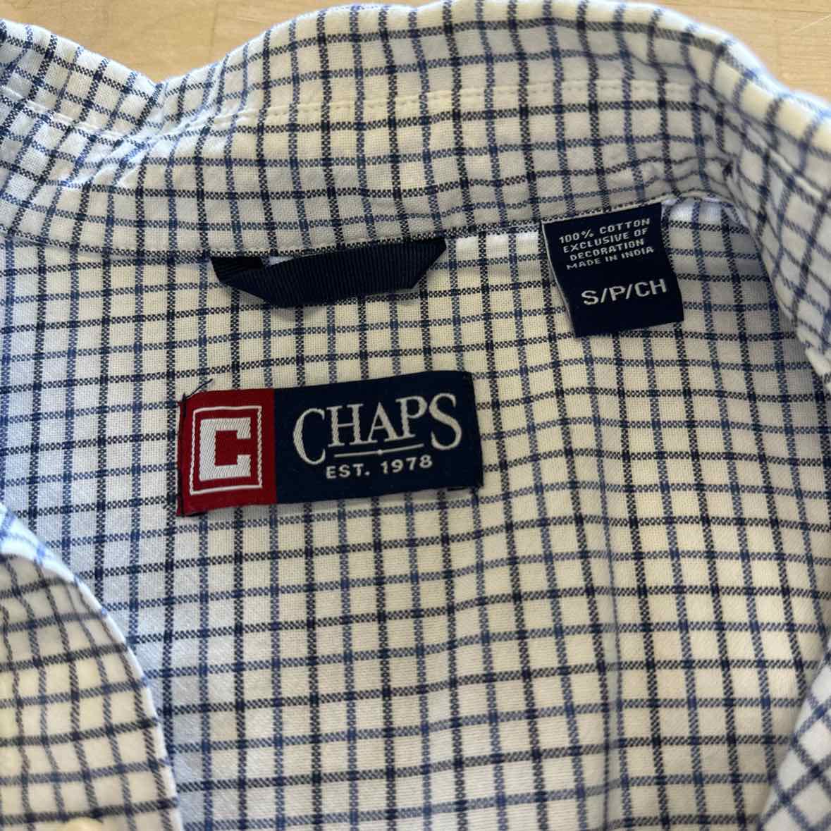 Chaps Men's Size S white blue MENS Button Down Shirt