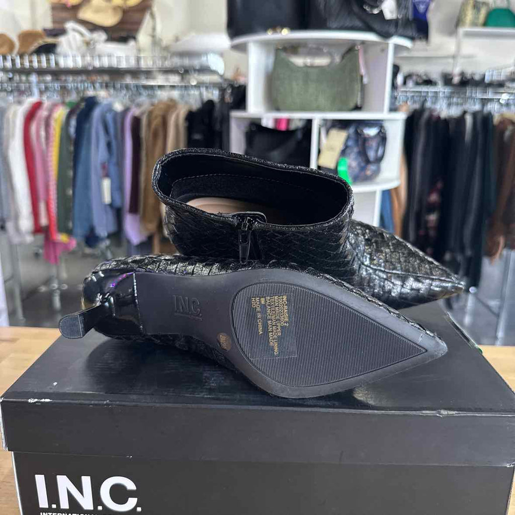 I.N.C. International Concepts Womens Raisie Dress Booties Black Woven 8M