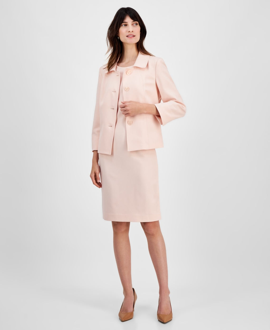 Le Suit Women's Seamed Dress Suit, Regular & Petite - Light Blossom