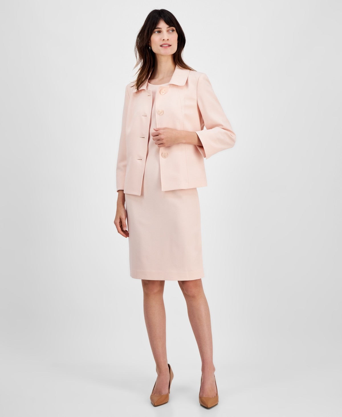 Le Suit Women's Seamed Dress Suit, Regular & Petite - Light Blossom
