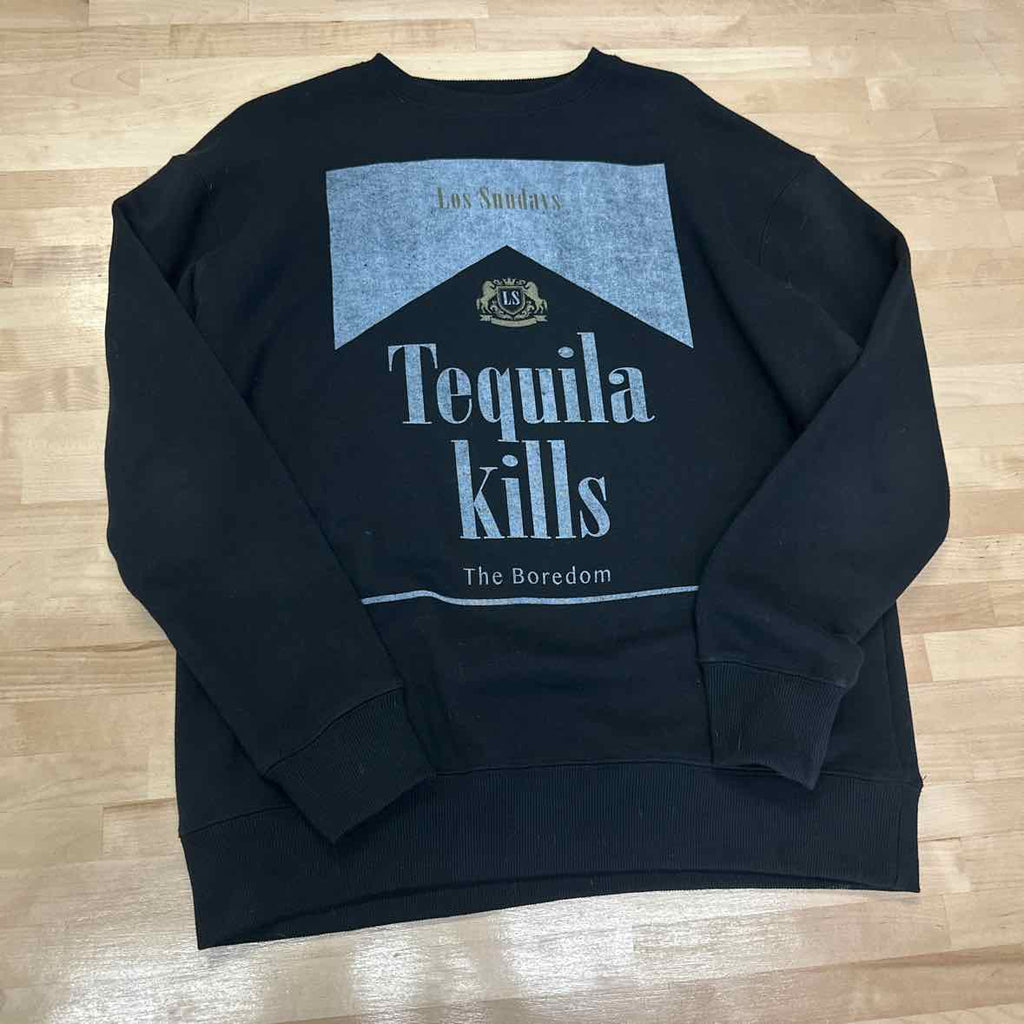 Los Sundays Tequila Size L Black MENS Sweatshirt