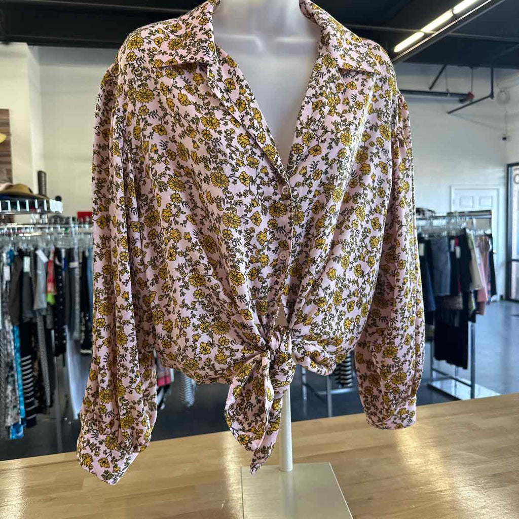 topshop Size 14 Pink Button Down Shirt