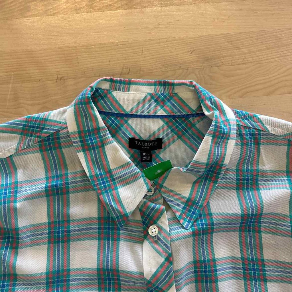 Talbots Size XLP White Preloved Button Down LS
