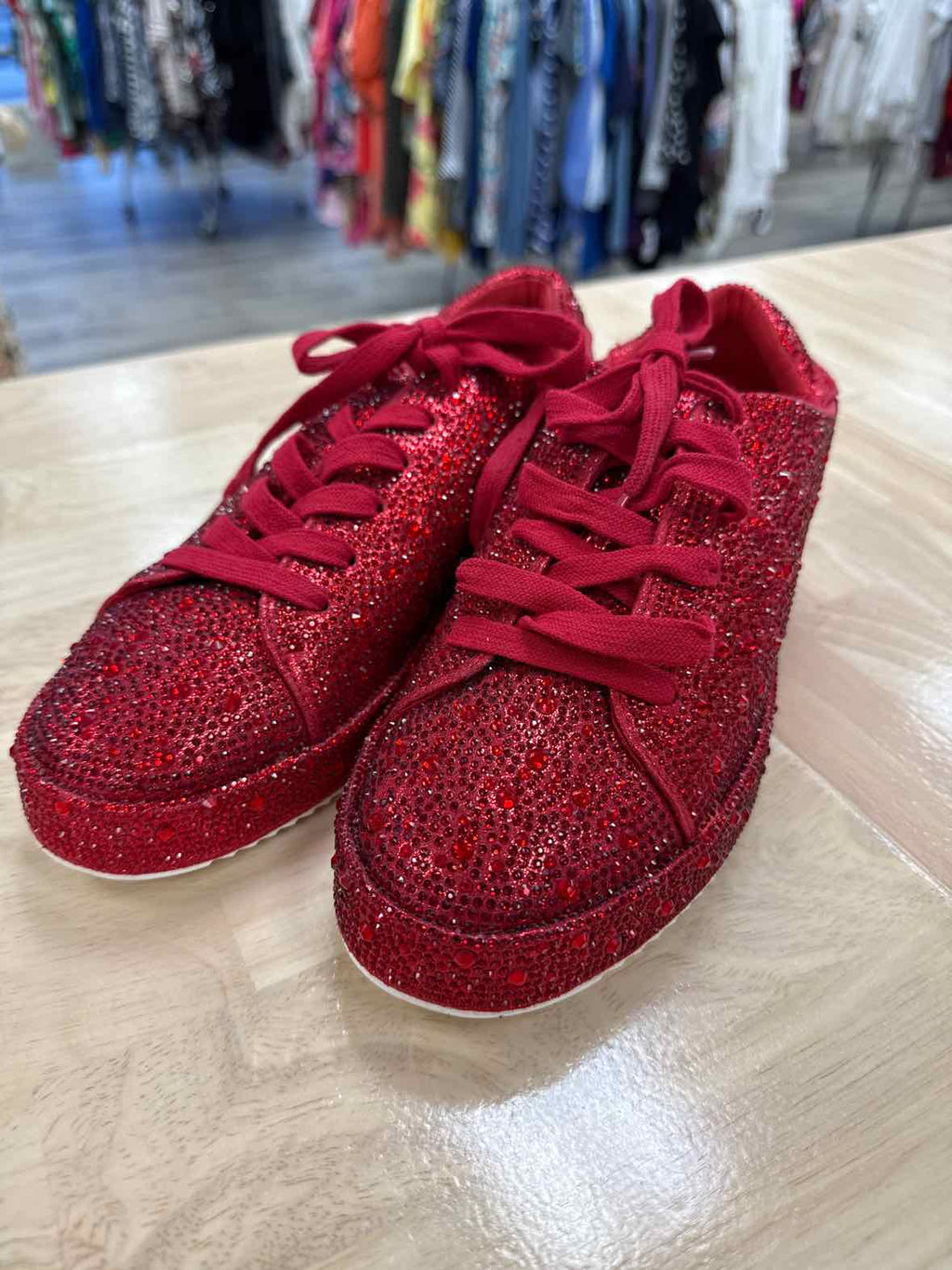 INC Size 8 Red Lola Sneakers - Red Bling