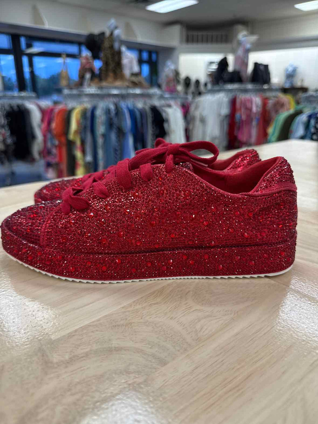INC Size 8 Red Lola Sneakers - Red Bling