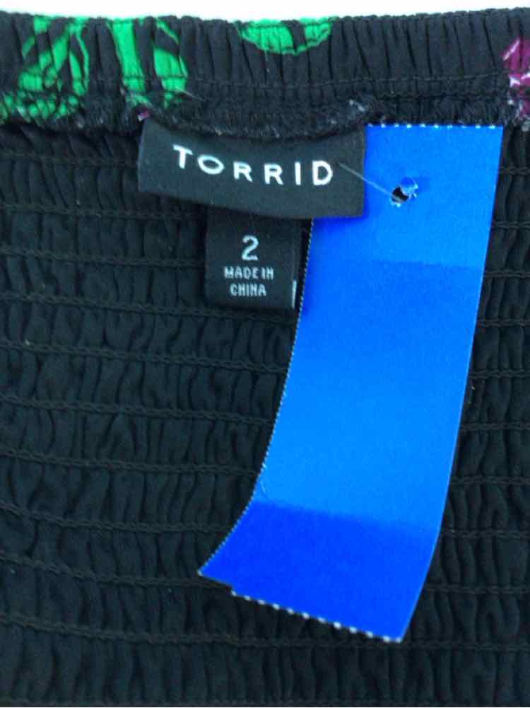 Torrid Size 2 Pink Black Blouse