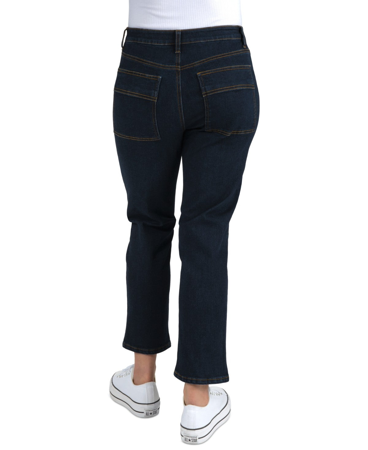Indigo Rein Juniors' High-Rise Seamed Straight-Leg Jeans