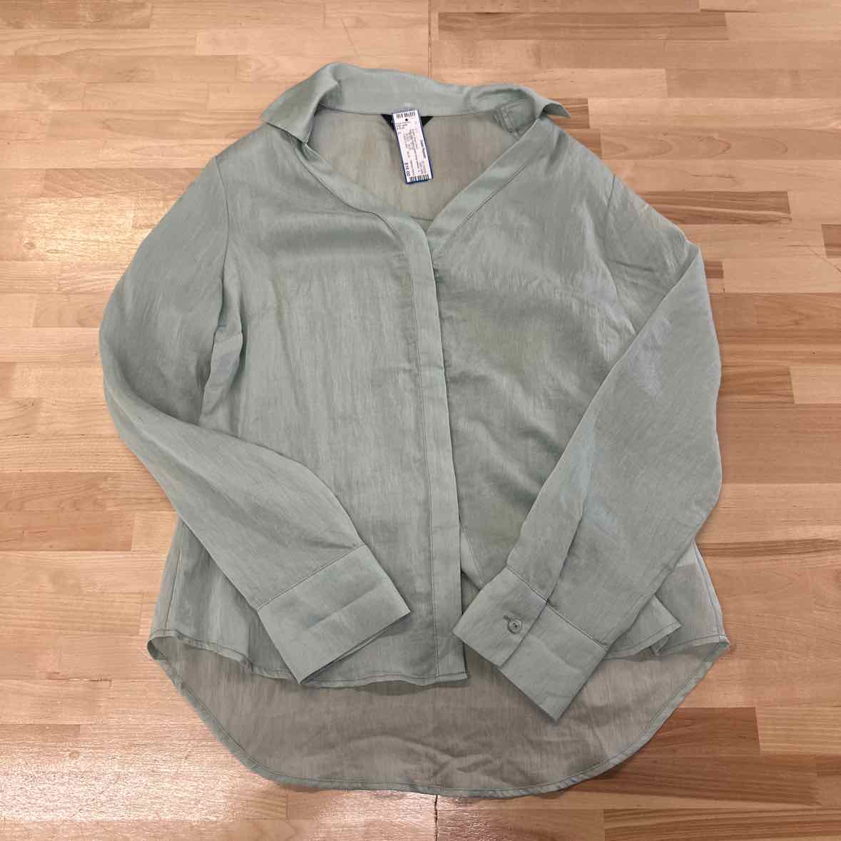 Naked Zebra Size L Blue Button Down Shirt