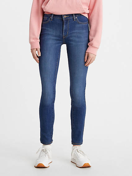 Levi's Size 00 24x26 Short Blue 711 Skinny Stretch Jeans NWT