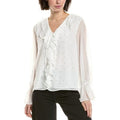 Vince Camuto Double Ruffle Front V Neck