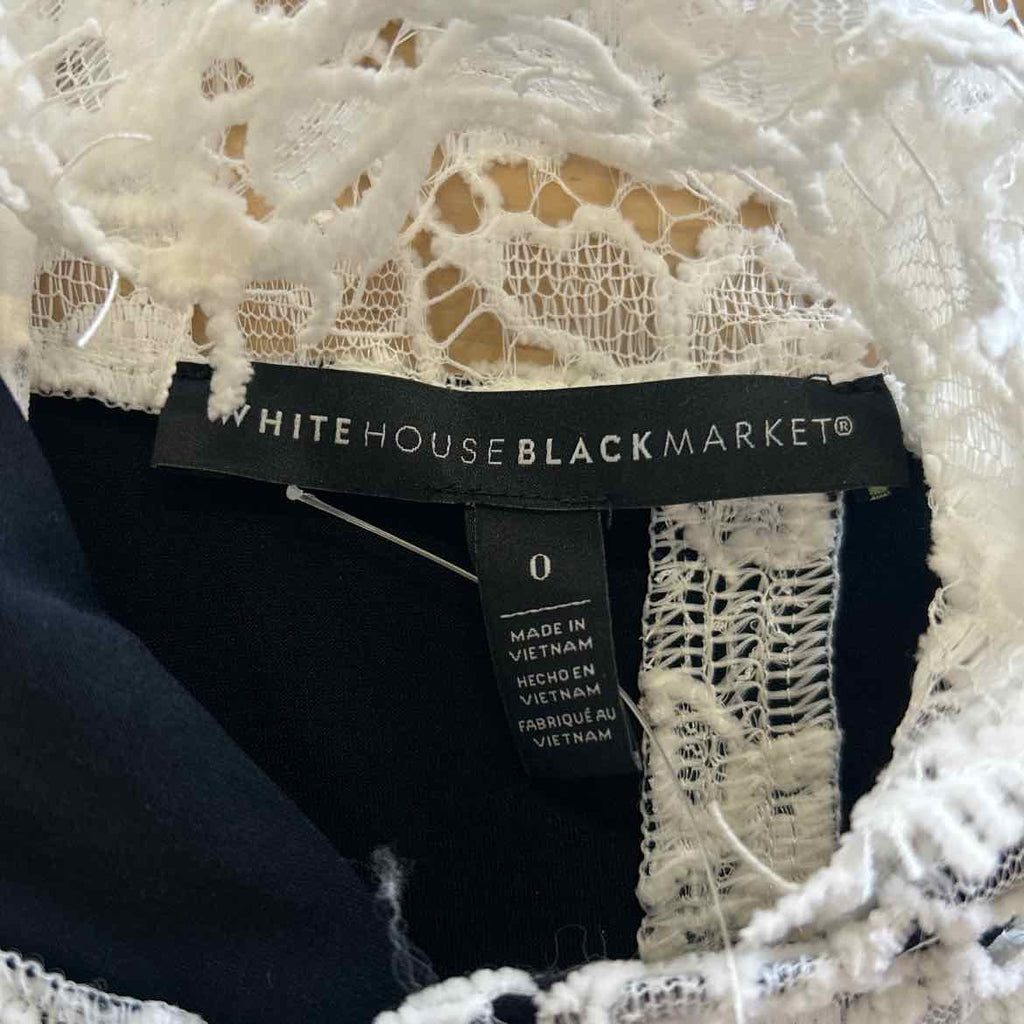 White House Black Market Size 0 White & Black Lace New Sleeveless