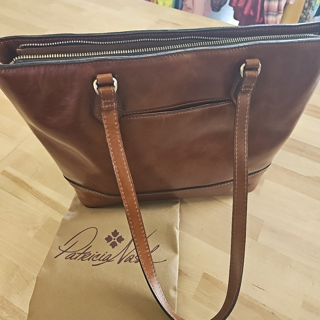 Patricia Nash Meka Extra Large Leather Tote Cognac NWT