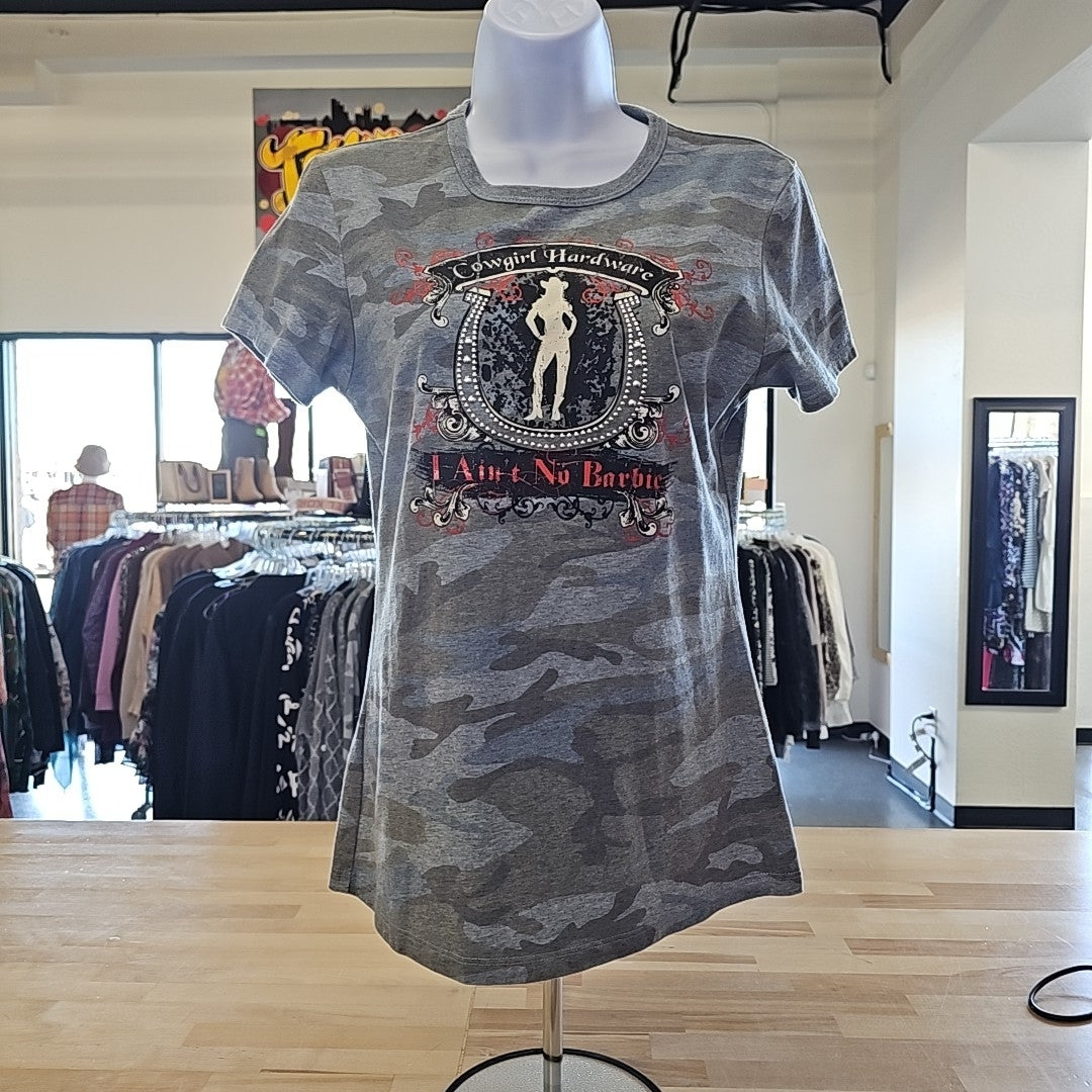 Cowgirl Hardware Size M Blue Print T-shirt
