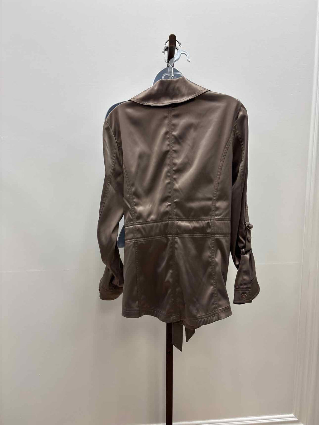 White House Black Market Size 10 Taupe Satin Preloved Jacket