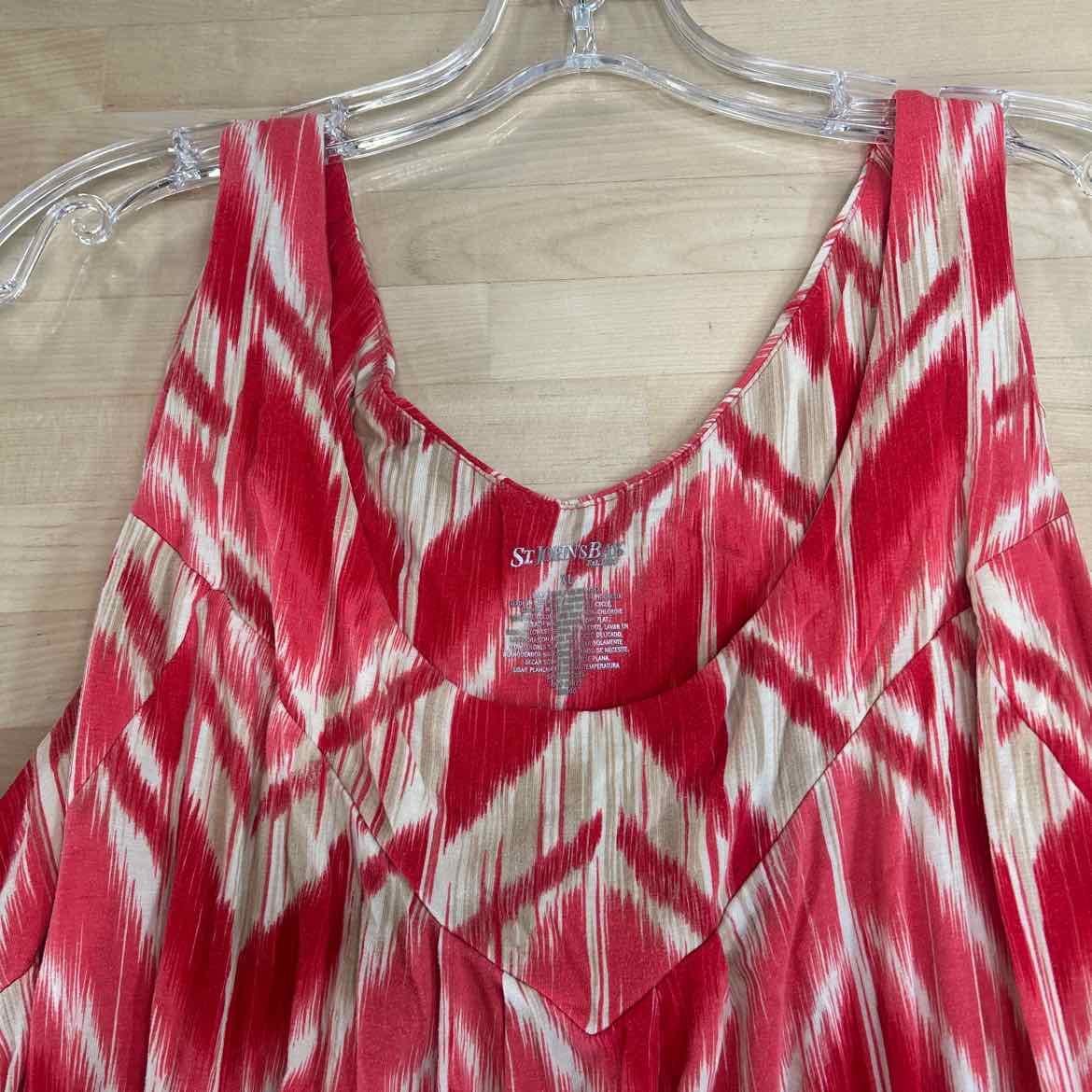 St John's Bay Size XL Red & Beige Preloved Dress