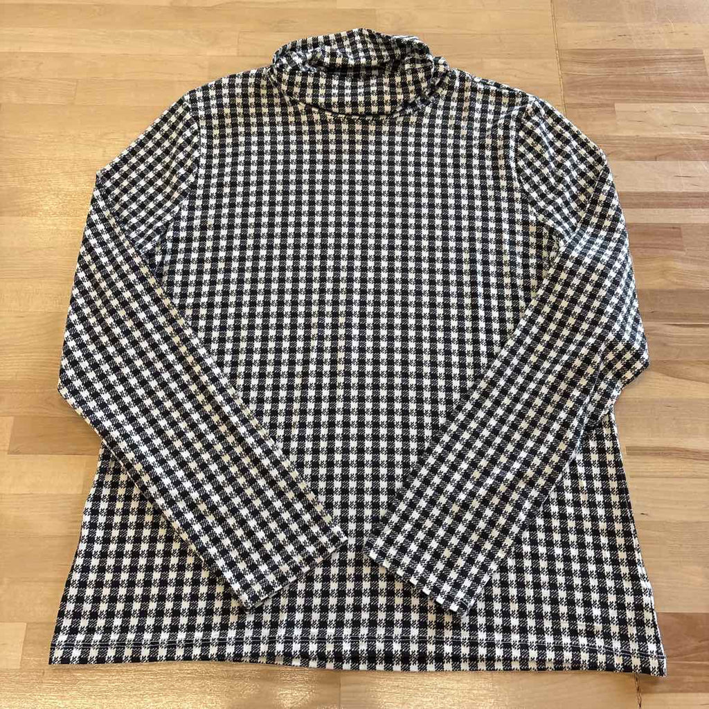 Talbots Size L BLACK & WHITE Turtleneck