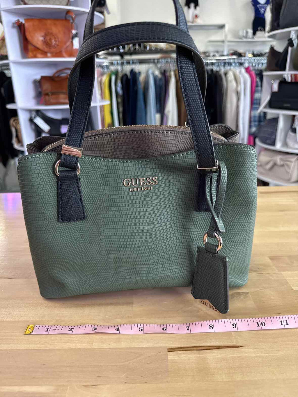 Guess Olive Green Lyndi Small Girlfriend Satchel NWT