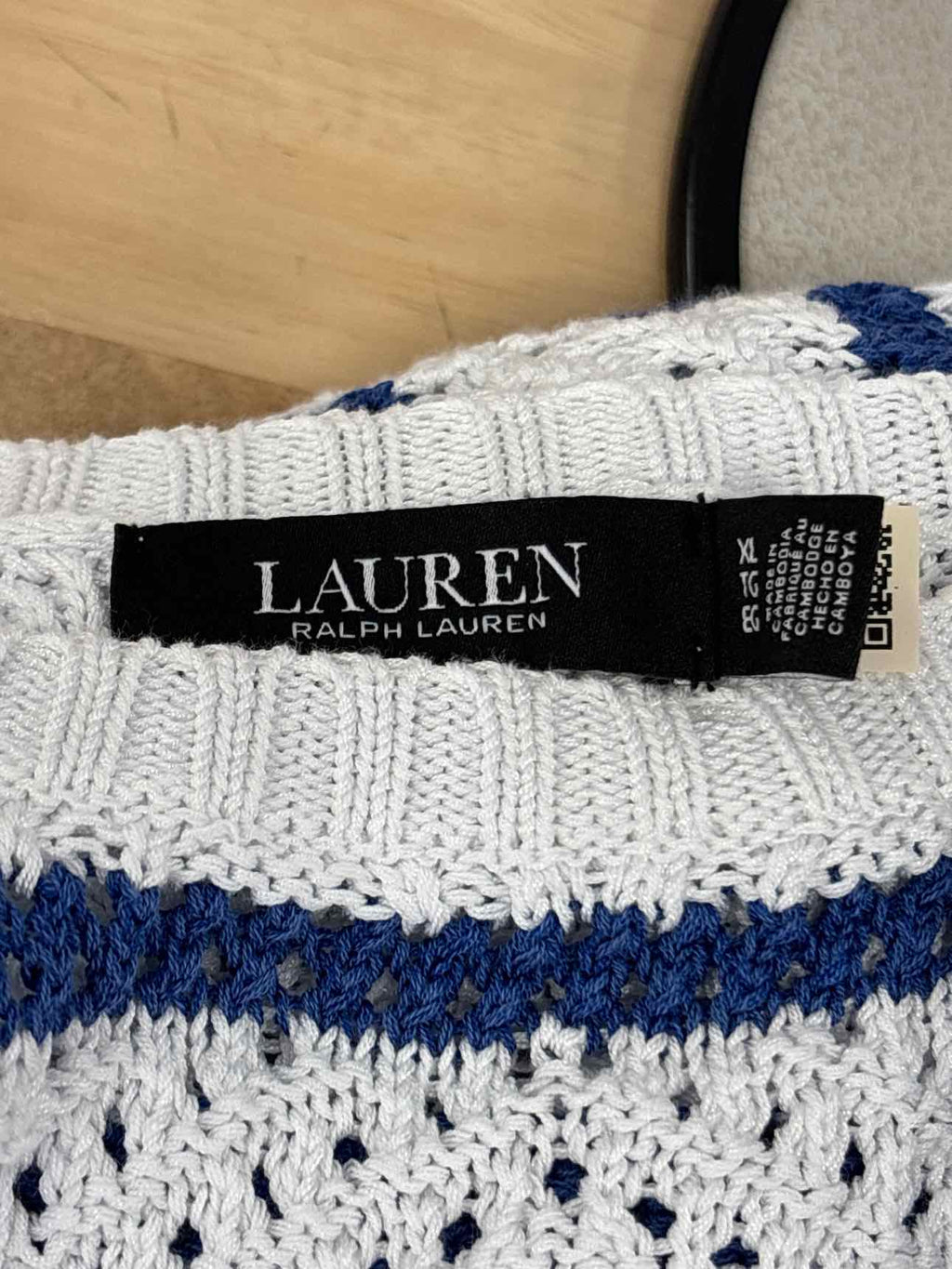 Lauren Ralph Lauren Women's Striped Pointelle Cotton-Blend Sweater