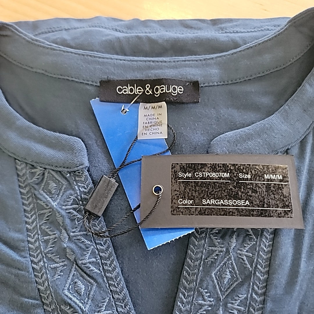 Cable & Gauge Size M Blue Tank