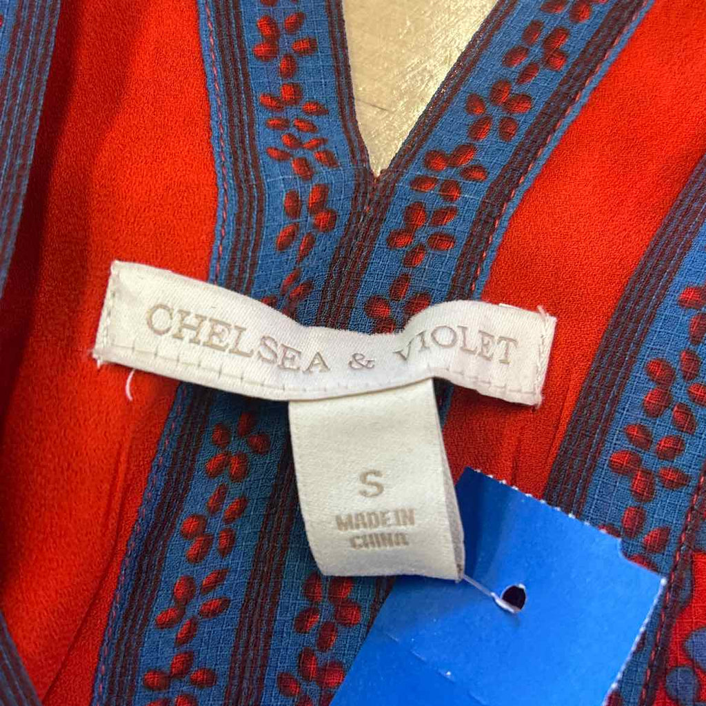 Chelsea & Violet Size S Red & Blue Preloved Dress