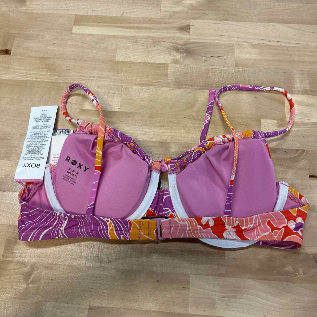 Women's Roxy Ruched Swim Bikini Top Juniors Medium Multi