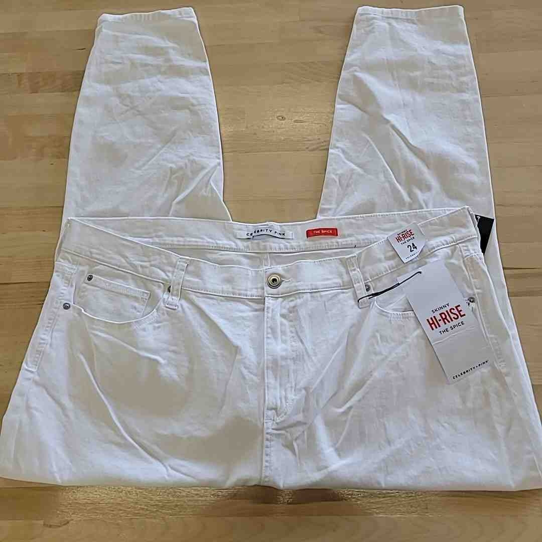 Celebrity pink Size 24 White Jeans Skinny High Rise The Spice NWT