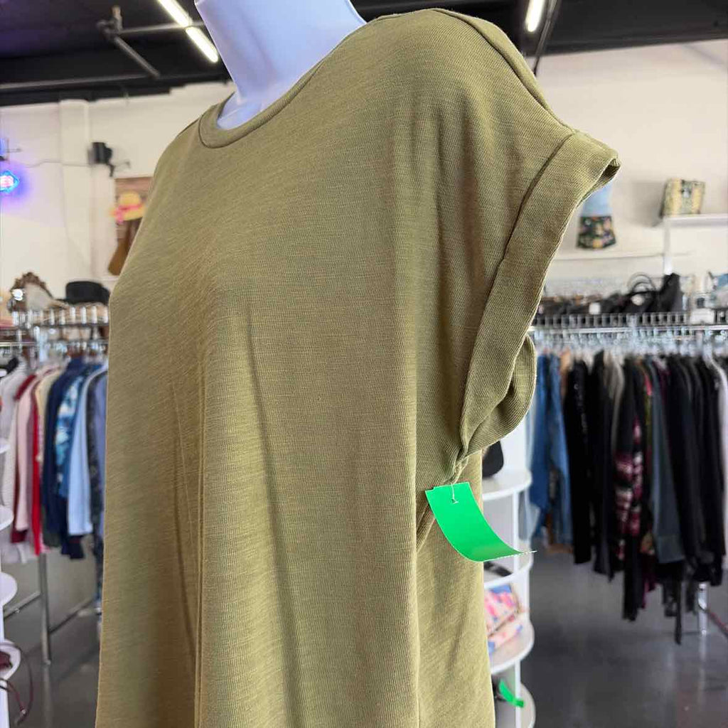Loft Size XS Green Cotton Polyester Preloved T-Shirt SS
