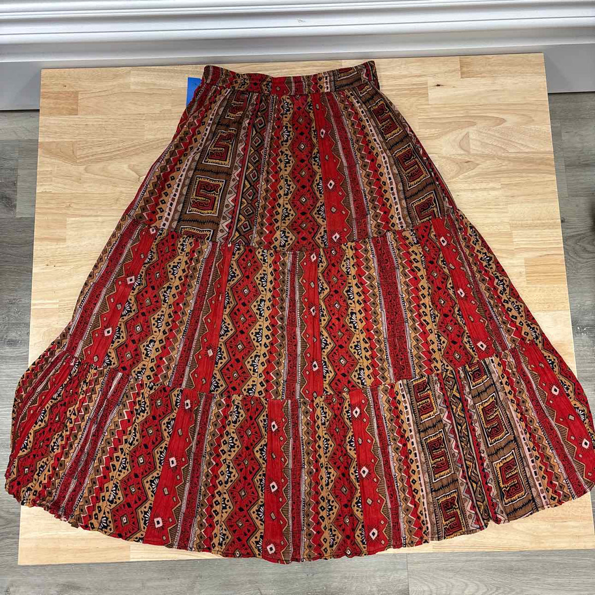 Amanda Smith Size M Red & Brown Cotton Preloved Skirt