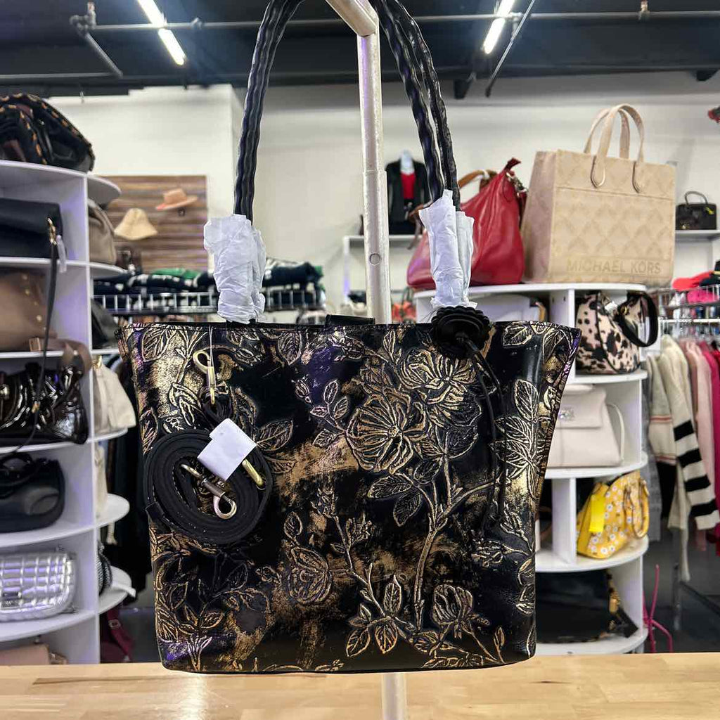 Patricia Nash Alexia Bark Leaves Textured To Black Bark Leaves