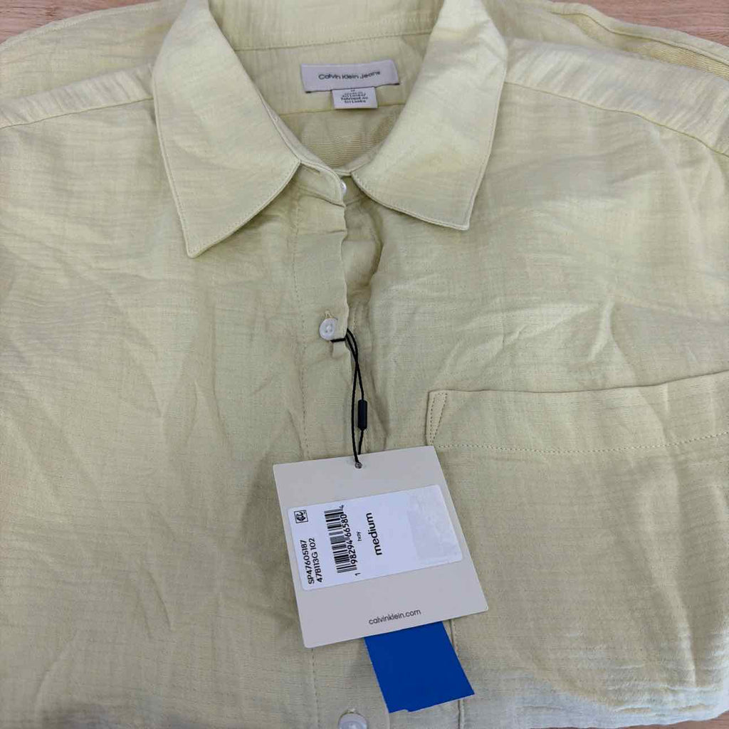 Calvin Klein Jeans Women's Double Gauze Roll-Tab-Sleeve Button-Down Shirt