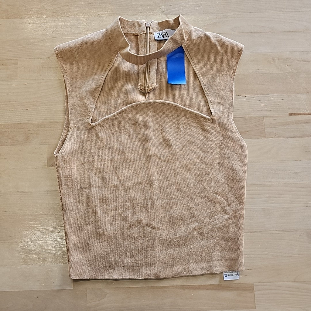 zara Size S Tan Sleeveless