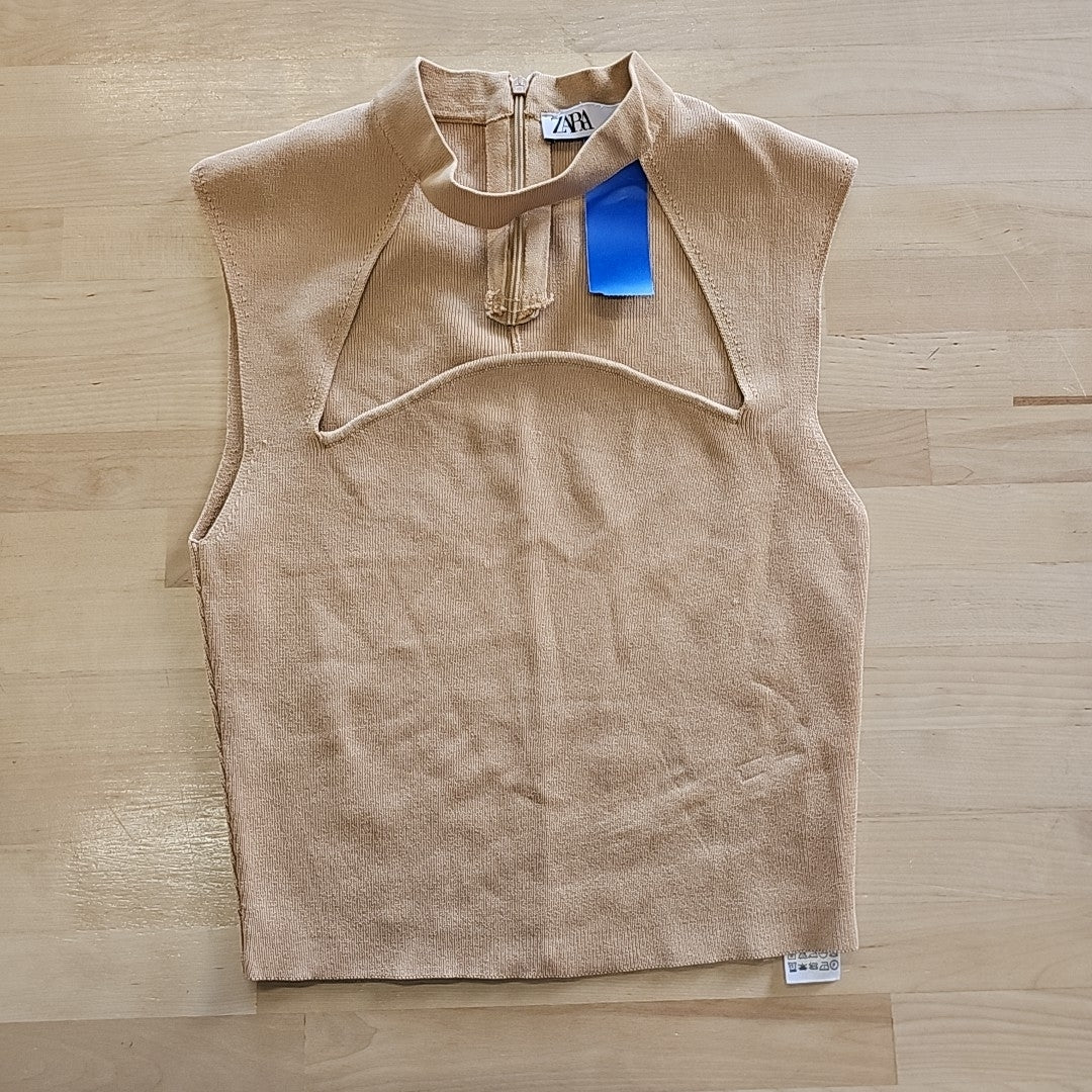 zara Size S Tan Sleeveless