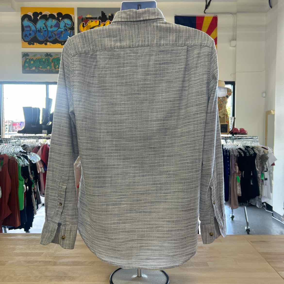 J Crew Size M white black blue Preloved MENS Button Down Shirt