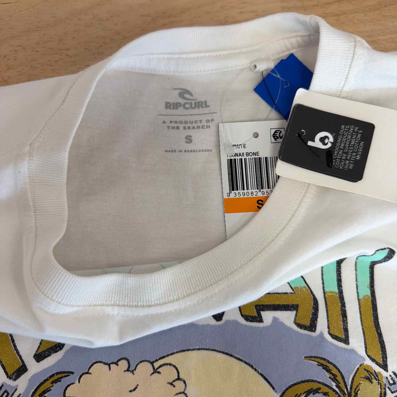 Rip Curl Size S Spirit Standard Short-Sleeve T-Shirt - Hawaii Bone