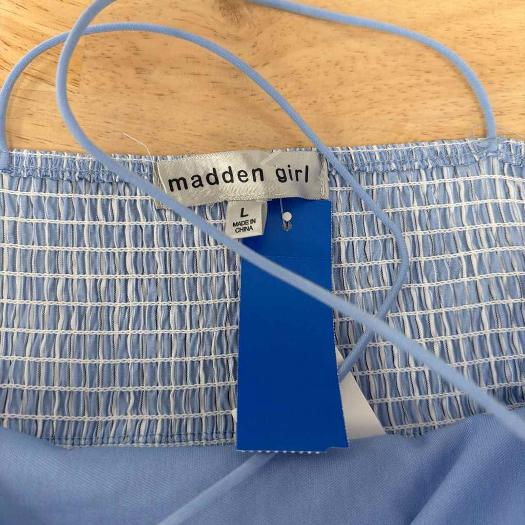 Madden Girl Size L Poplin Bubble Tank Top