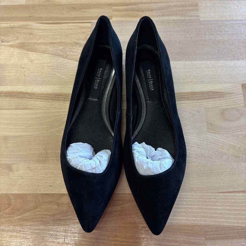 White House Black Market Size 7.5 Black Suede New Flats
