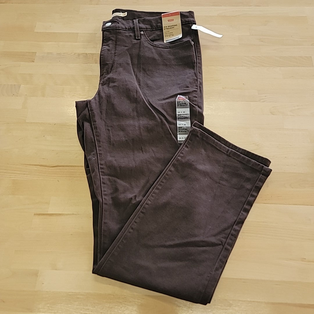 Levi's Size 34 314 Shaping Slimming Straight Leg Mid Rise Jeans - Mole