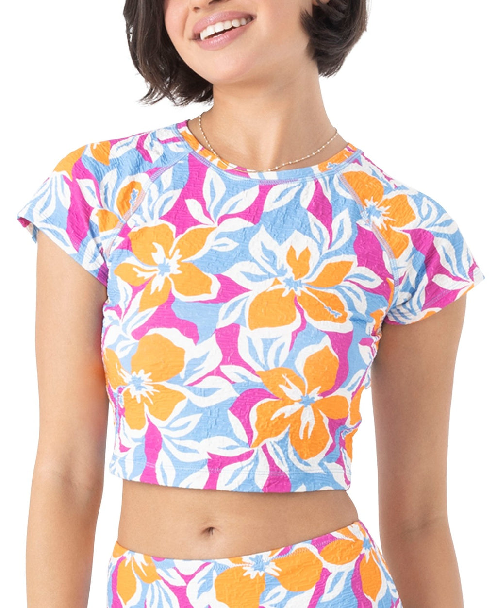 Roxy Size M Topanga Canyon Cropped Rash Guard