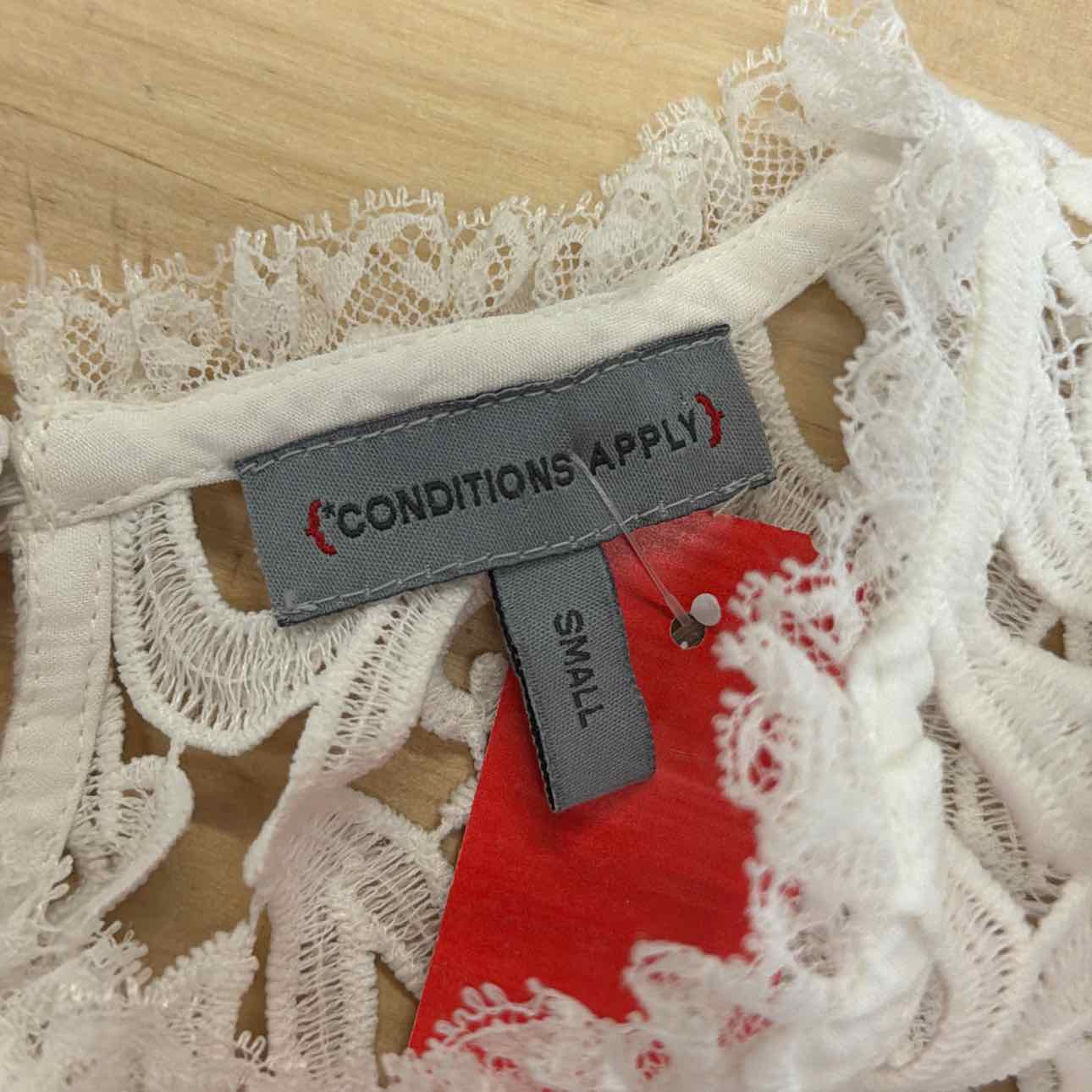 Conditions Apply Size S White Lace Preloved Blouse