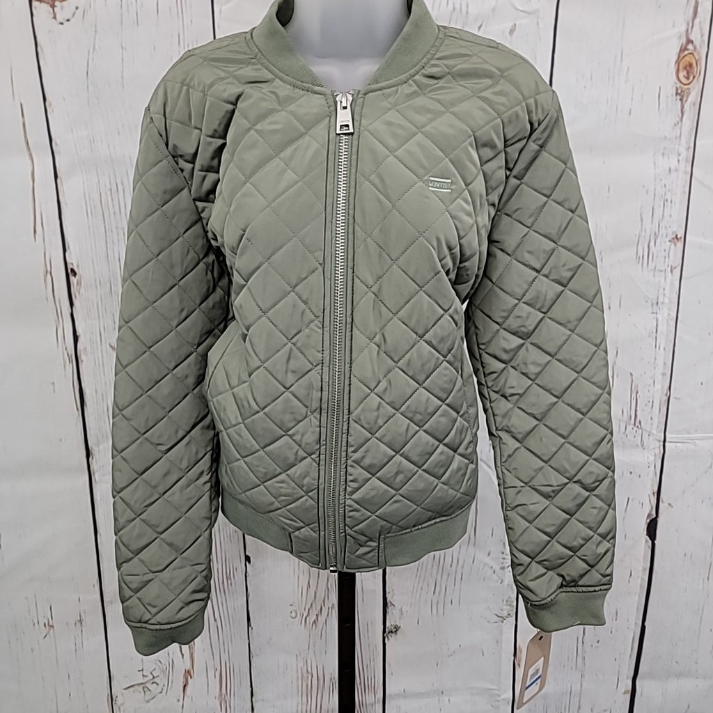 Levi's Size L Diamond Quilted Casual Bomber Jacket - Sea Green NWT