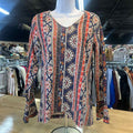 North Style Size M Blue Red Preloved Blouse LS