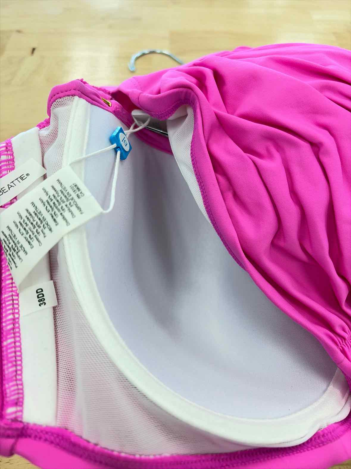 Bleu Size 38DD Shirred Bikini Top - Dahlia