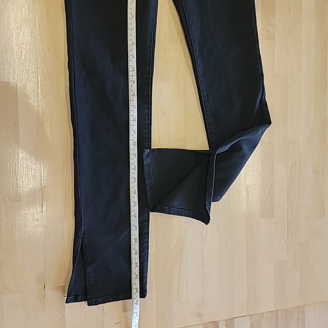 Vanilla Star Size L Black Split-Hem Stretch Skinny Jeans NWT