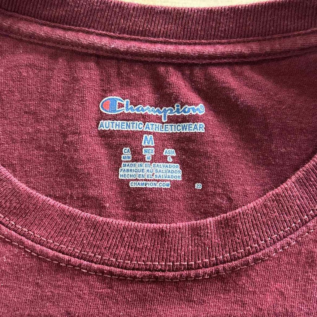 Champion Size M Burgundy Preloved T-shirt