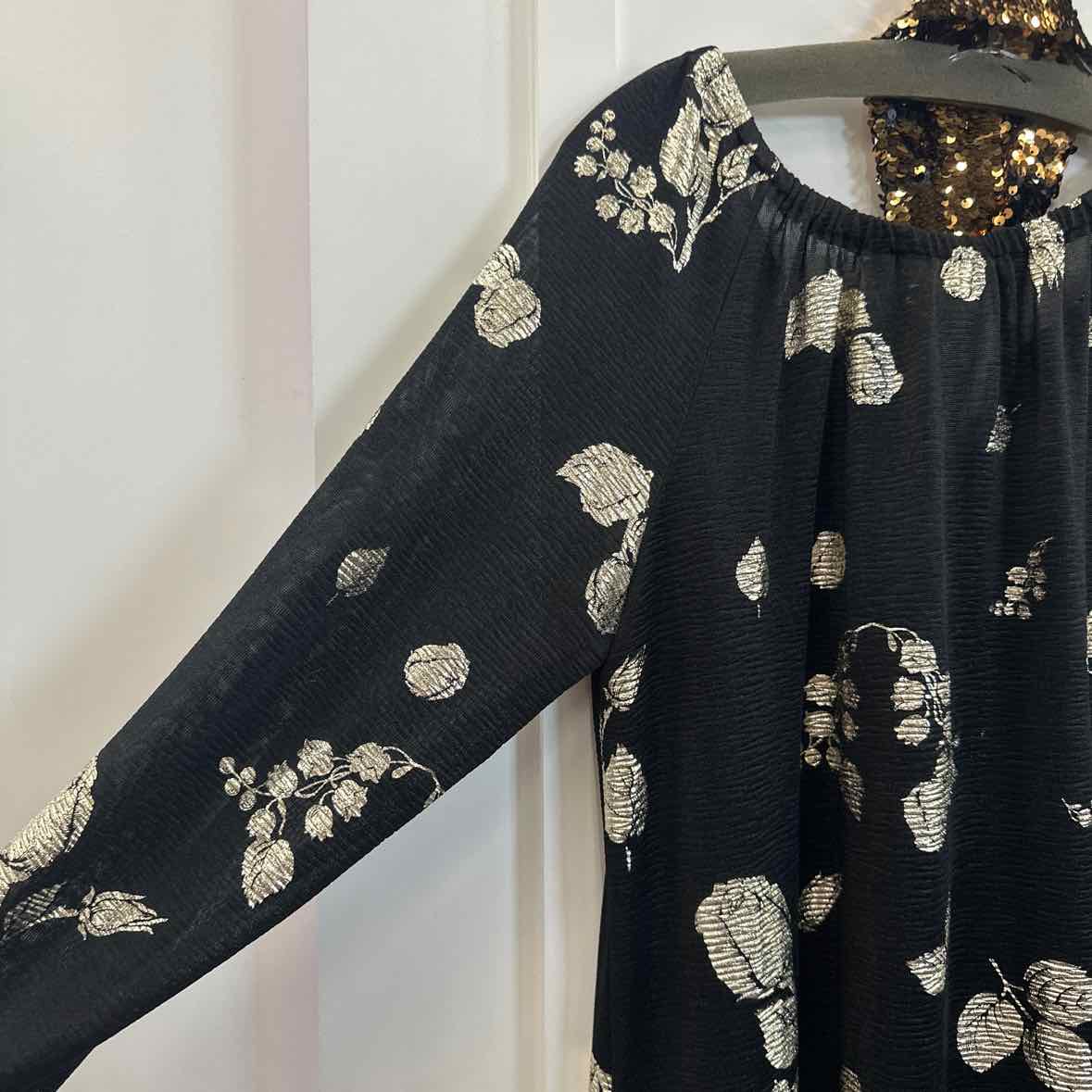 LulaRoe Size L Black & Gold Dress