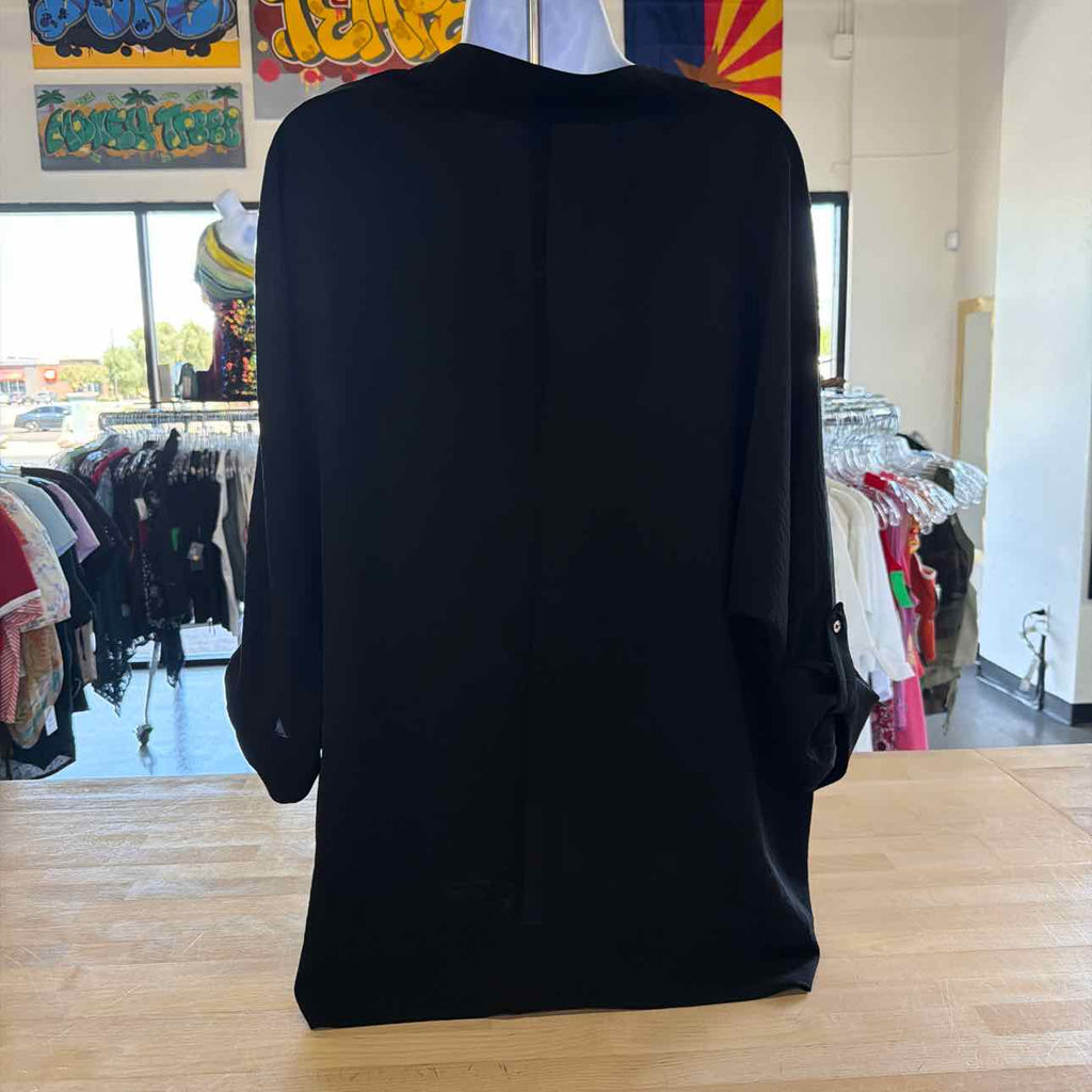 Calvin Klein Size L Black Preloved Blouse LS