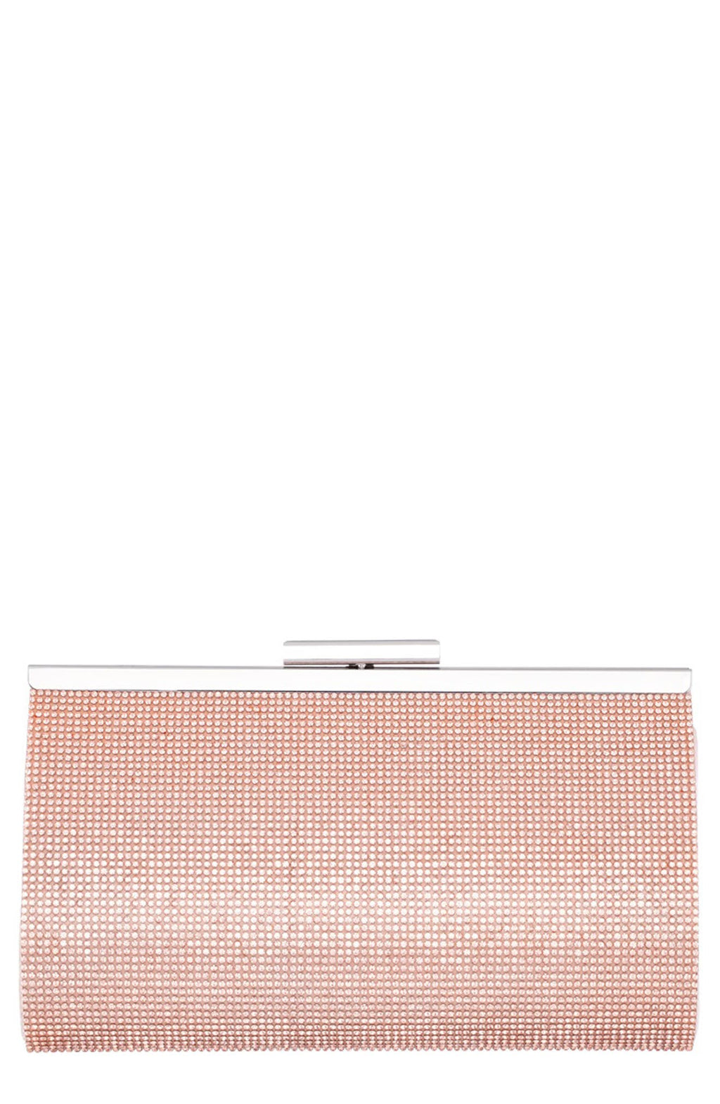 Nina Womens Crystal Frame Clutch Rose Gold