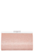 Nina Womens Crystal Frame Clutch Rose Gold